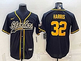 Men's Pittsburgh Steelers #32 Franco Harris Black Gold With Patch Cool Base Stitched Baseball Jersey,baseball caps,new era cap wholesale,wholesale hats